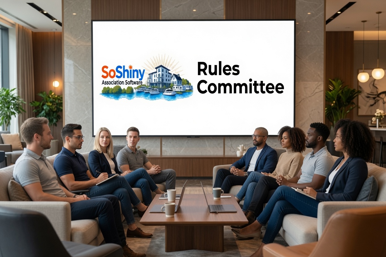 A rules committee using so shiny to modify association bylaws.