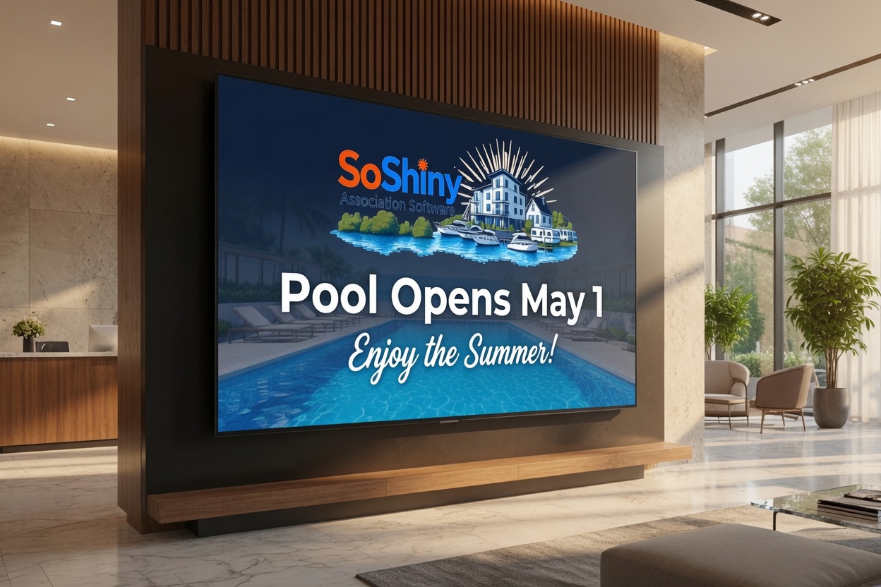 Condo HOA Lobby Announcement TV Display