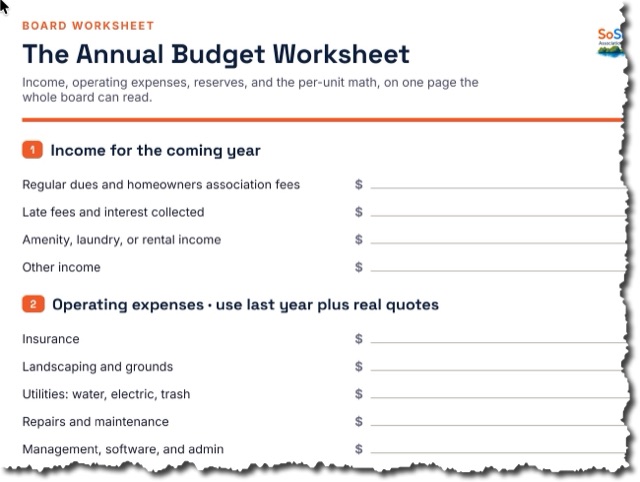 Preview of The Annual Budget Worksheet