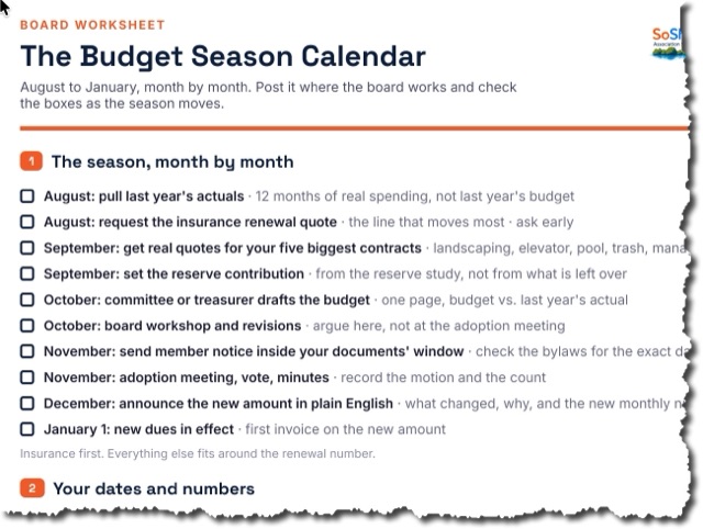 Preview of The Budget Season Calendar