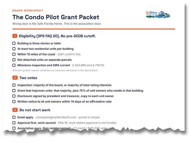 Preview of The Condo Pilot Grant Packet