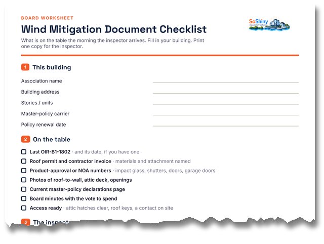 Preview of Wind Mitigation Document Checklist